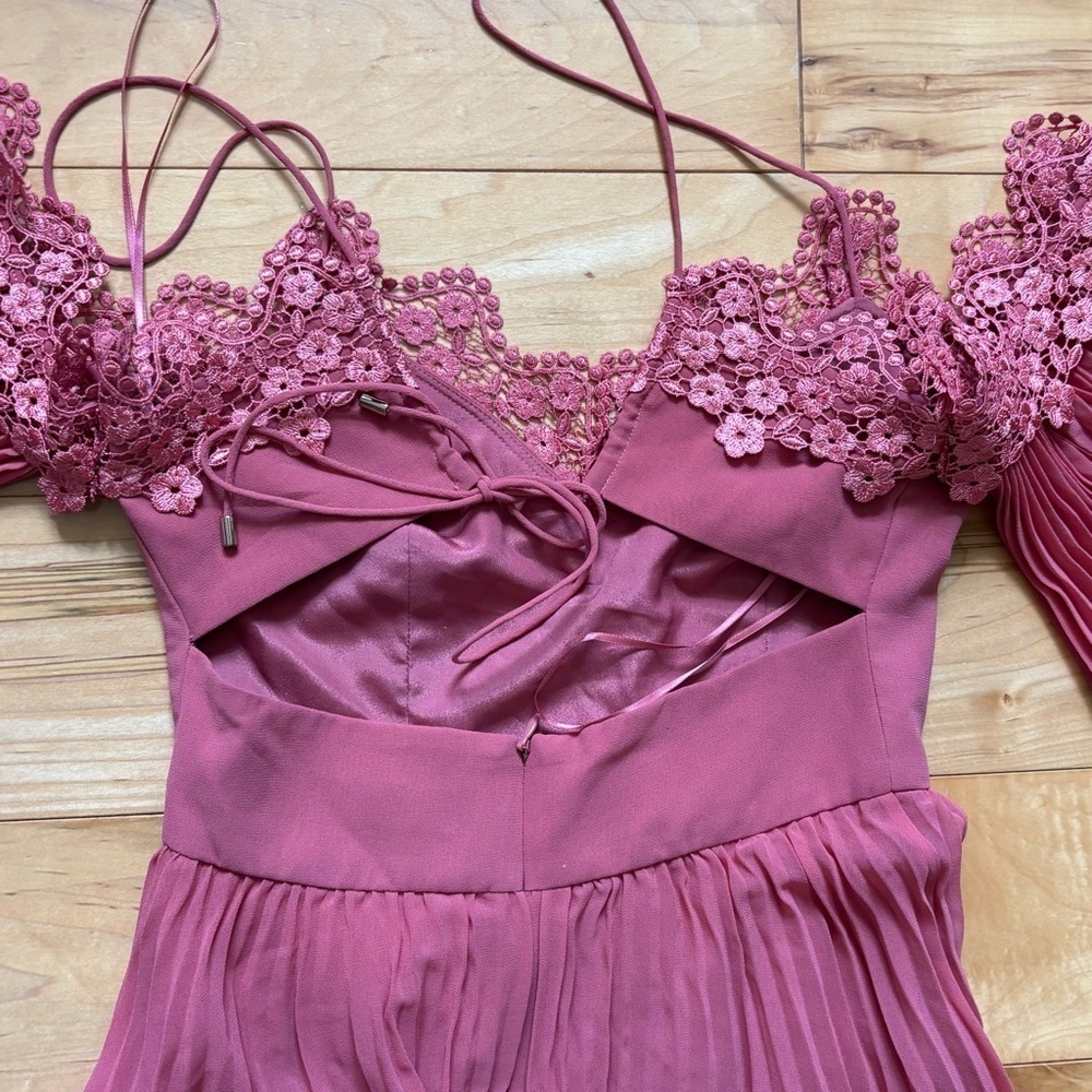 KEEPSAKE the label All Time High Dress In Paprika Pink Womens Size Small Midi - Picture 7 of 7